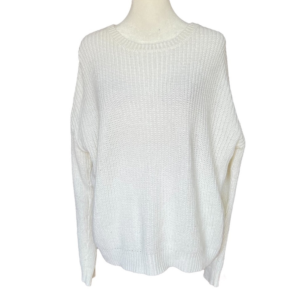 FOREVER 21 Off White Cable Knit Sweater